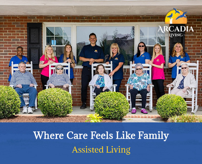 Arcadia Assisted Living caregiver supporting a senior resident