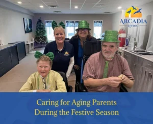 Family spending the holidays with aging parents in a calm, supportive setting